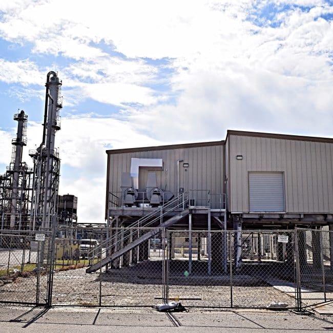Exterior view of new laboratory construction and blast resistant building constructed by Brewer Construction for Nippon